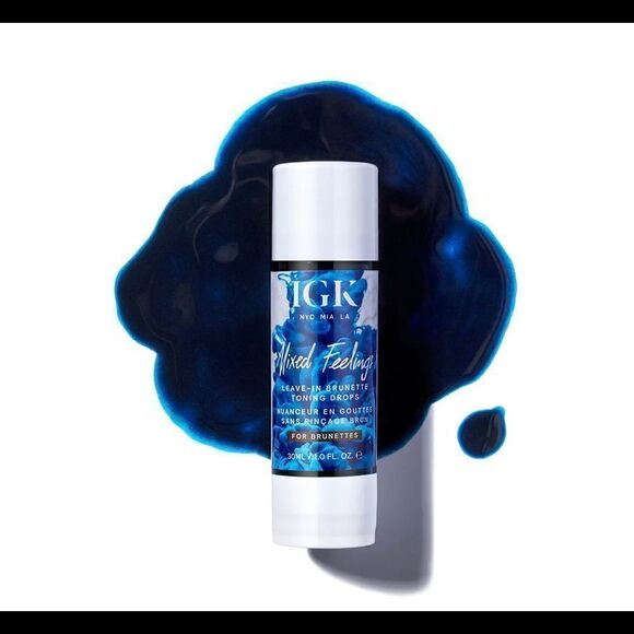 IGK MIXED FEELINGS BRUNETTE blue pigment toning drops brand new in box - Picture 4 of 9